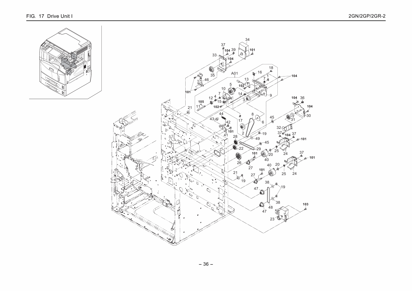 KYOCERA Copier KM-3050 4050 5050 Parts Manual-5